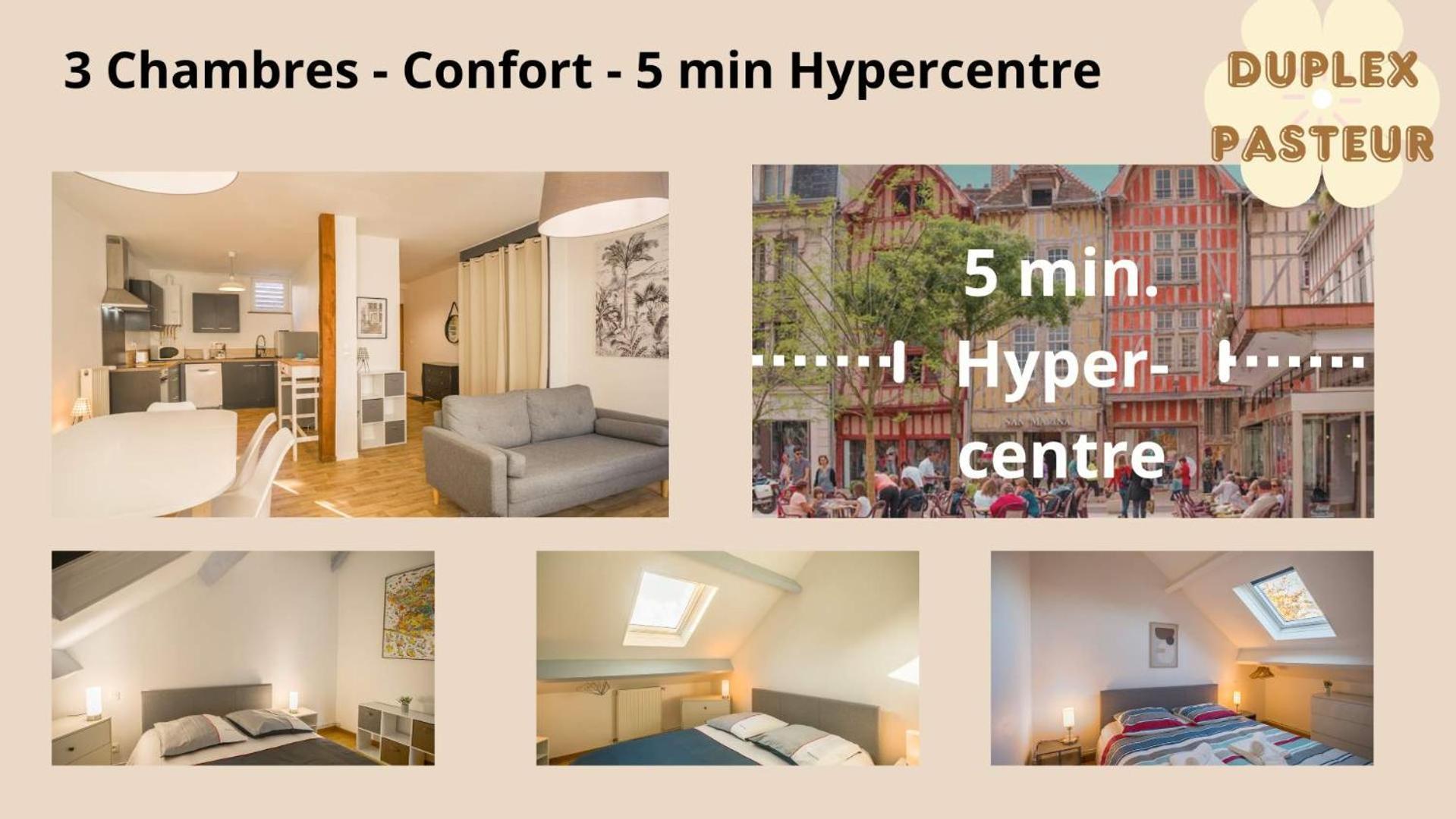 Le Duplex Pasteur - 5 Min Hypercentre - Ideal Groupe - Parking Gratuit Troyes Exterior foto